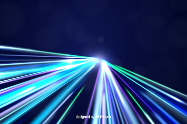 Free vector colorful neon light trail background