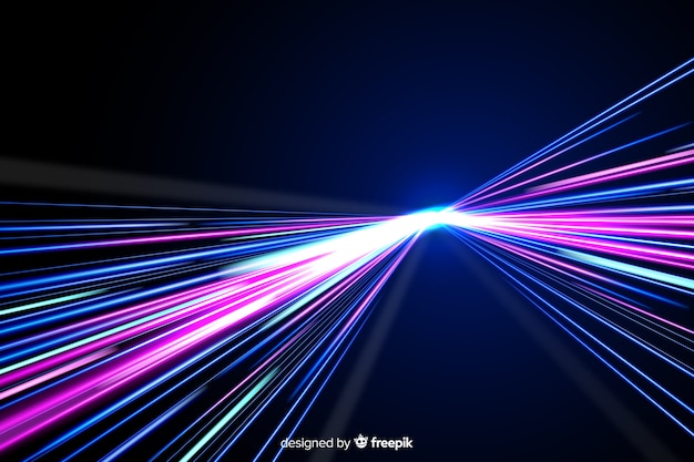 Free vector colorful neon light trail background