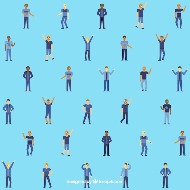 Free Vector colorful people pattern with flat design