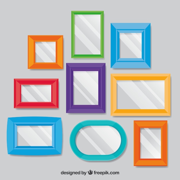 Free Vector colorful photo frame collage with flat design