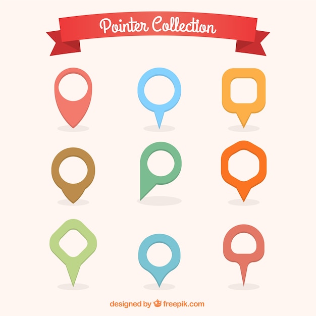 Free vector colorful pointer collection