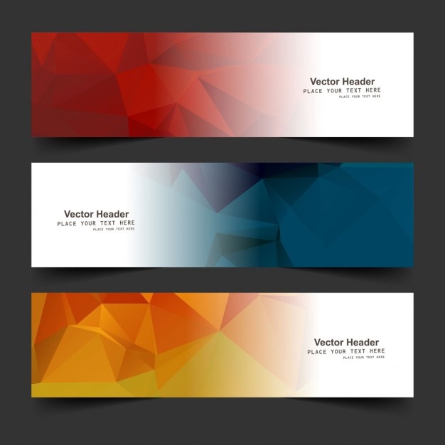 Free vector colorful polygonal banners