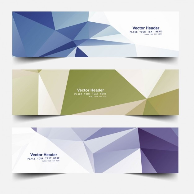 Free Vector colorful polygonal headers