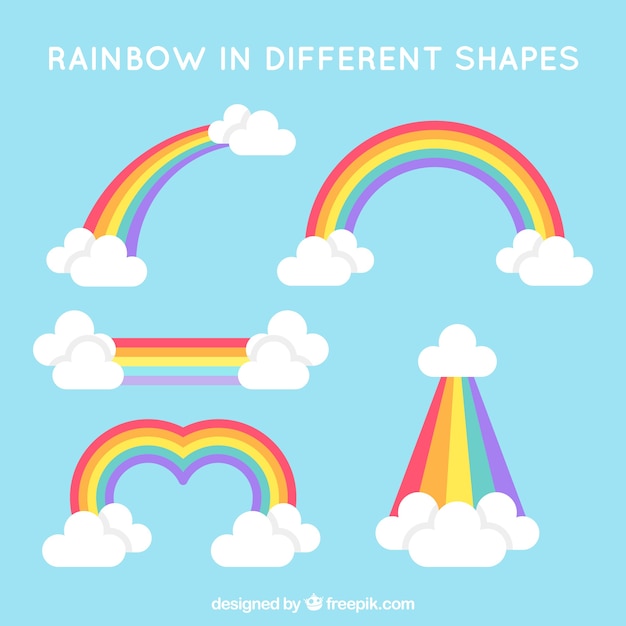 Free Vector colorful rainbow set 