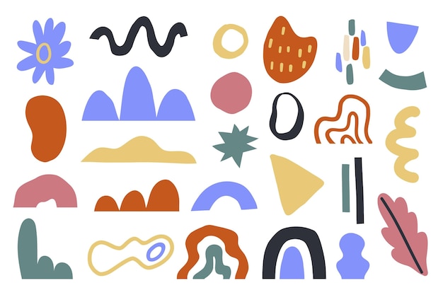 Free vector colorful set of abstract shapes