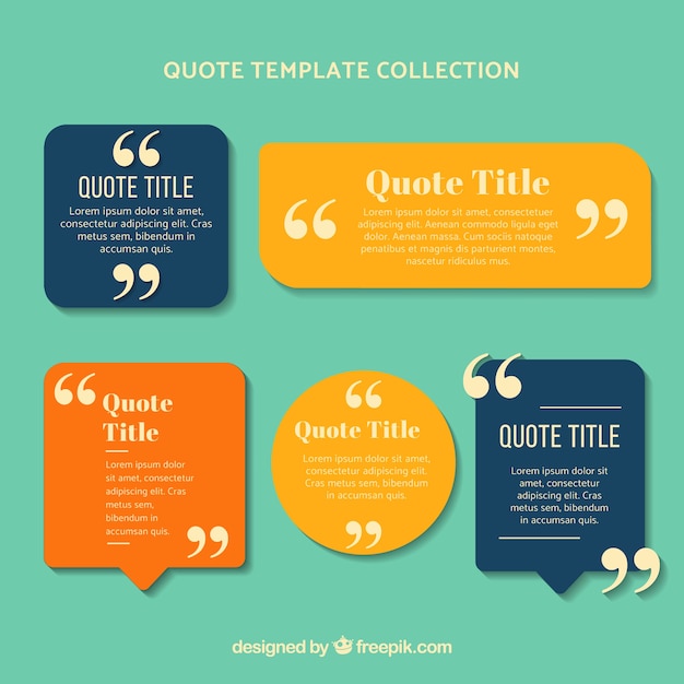 Free Vector colorful set of quote templates