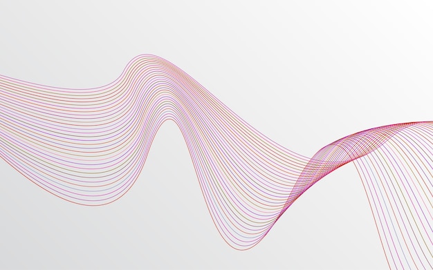 Free Vector colorful shiny wave with lines curved wavy line smooth stripe design element