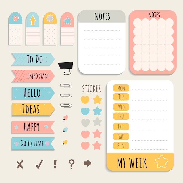 Colorful stationery set