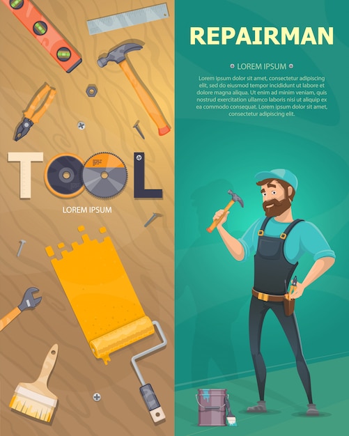 Free vector colorful technician vertical banners