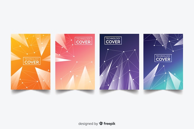 Free Vector colorful technology brochure collection