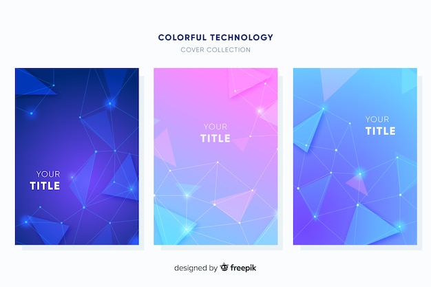 Free Vector colorful technology brochure set