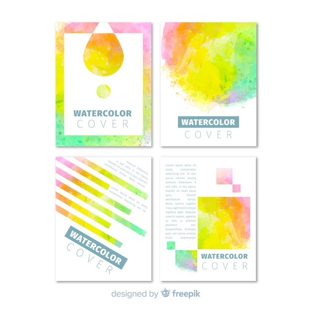 Free Vector colorful watercolor brochure template