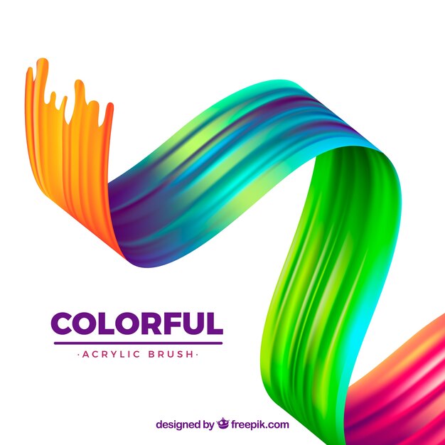 Colorful wavy acrylic background