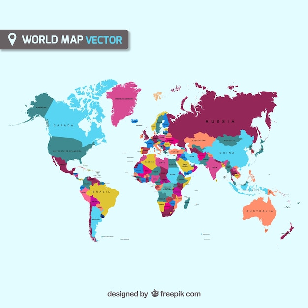 Free vector colorful world map