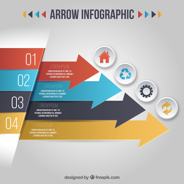 Free Vector colors arrows infography