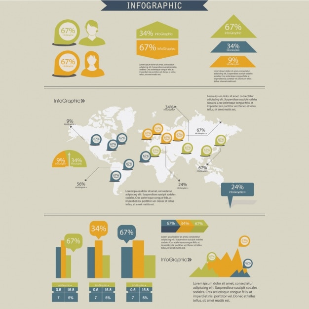 Free Vector coloured infographic template