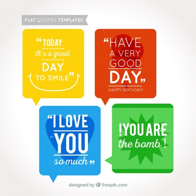 Free Vector coloured quotes templates