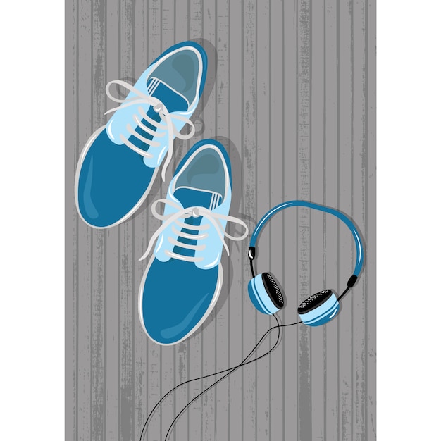 Free Vector coloured tennis and headphones