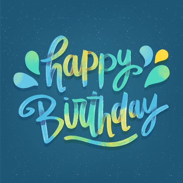 Free Vector colourful happy birthday lettering