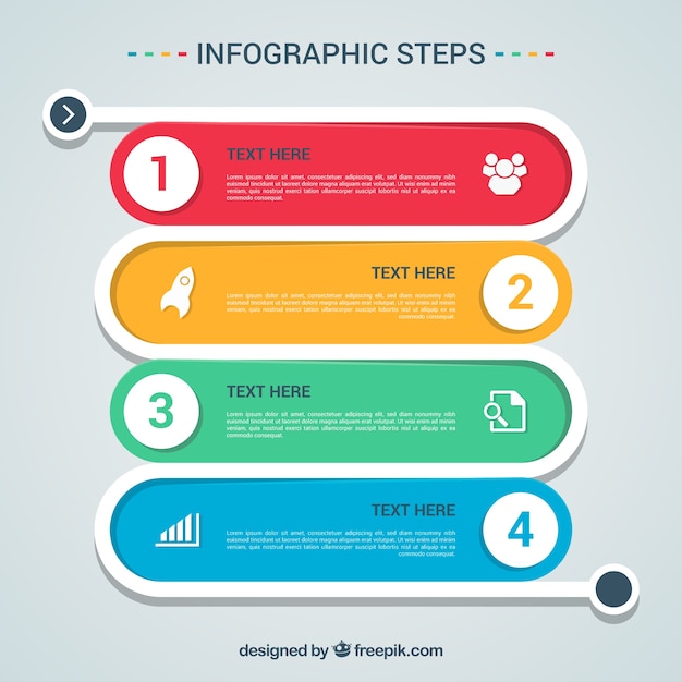 Free Vector colourful infographics with steps