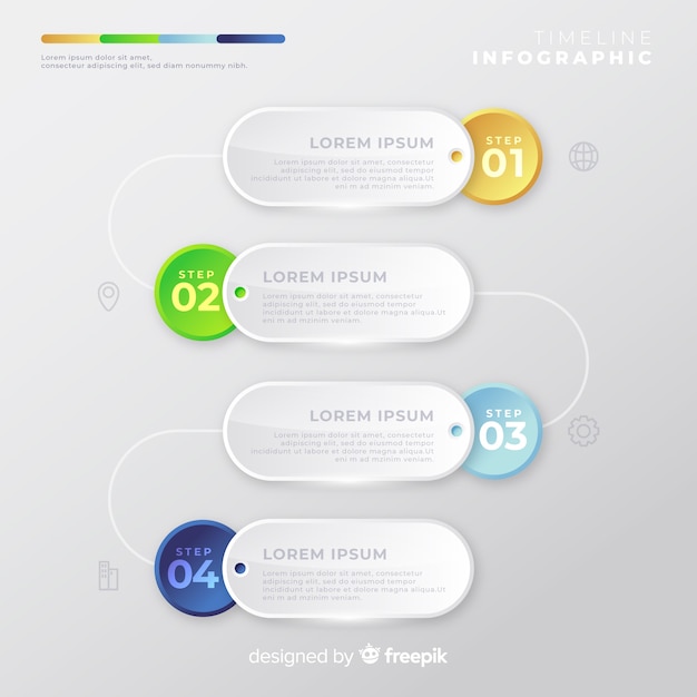 Free Vector colourful timeline infographic elements