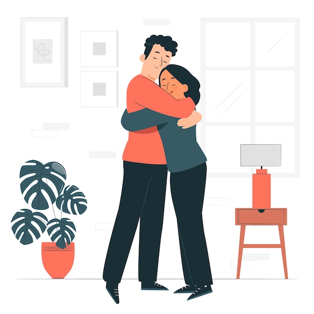 Free Vector comforting hug concept illustration