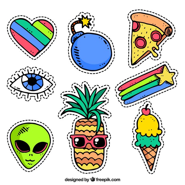 Comic stickers with funny style