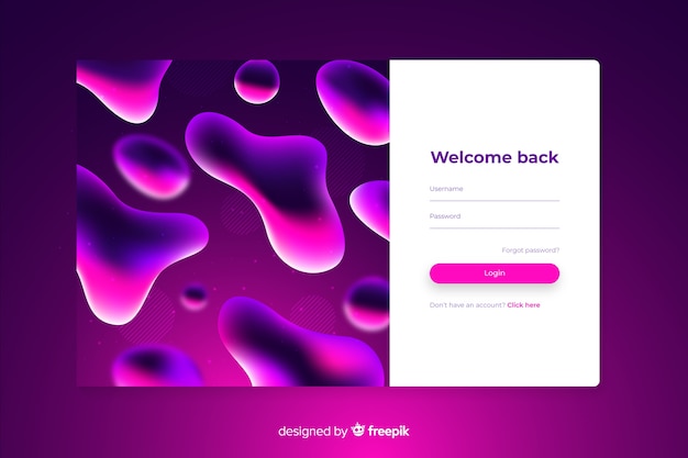 Free Vector company log in landing page design