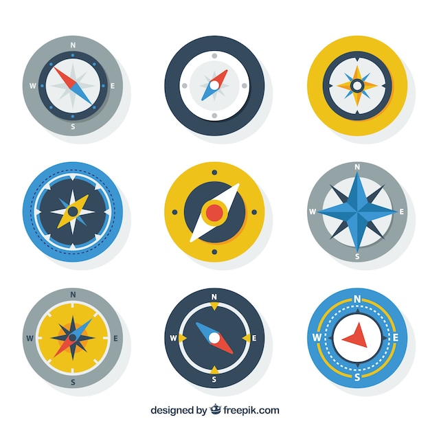 Free Vector compass set of nine