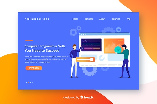 Computer programmer landing page