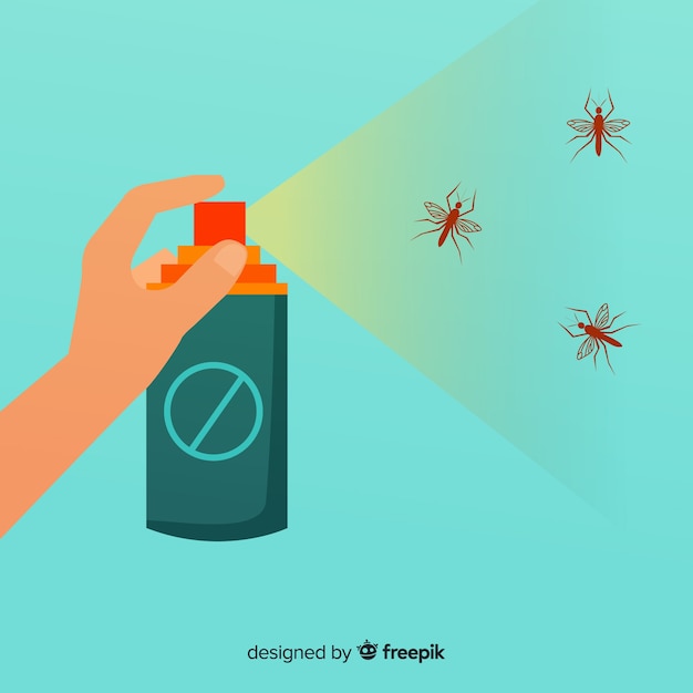 Free Vector concepto of hand holding mosquito spray