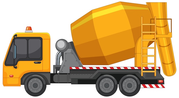 Free Vector concrete mixing truck on white background