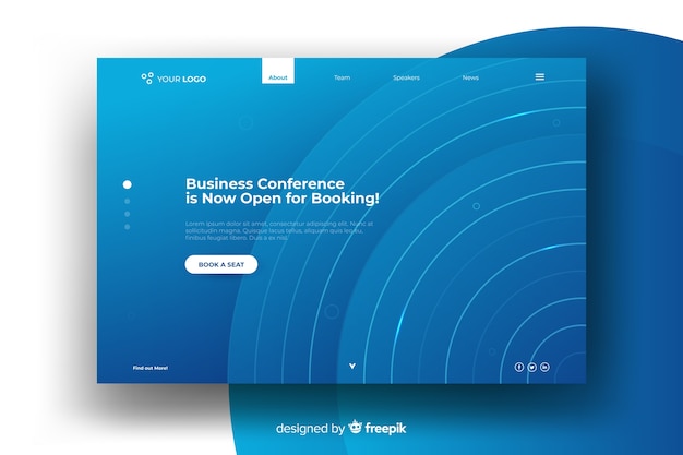 Free Vector conference landing page