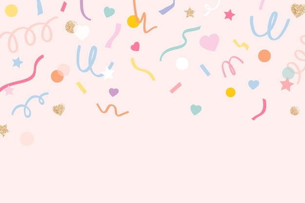 Free Vector confetti background vector in cute pastel pink pattern