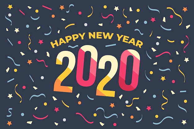 Free Vector confetti new year 2020 background