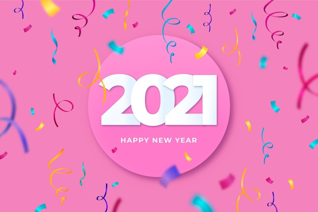 Free Vector confetti new year 2021 background