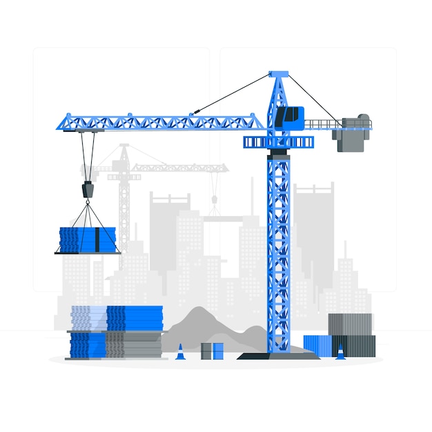 Free vector construction crane concept illustration