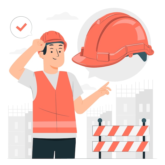 Free Vector construction hat concept illustration