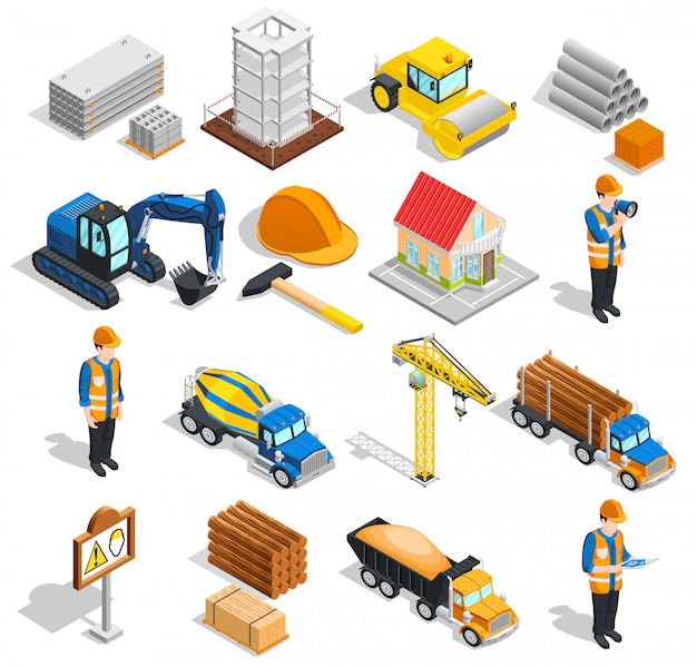 Construction Isometric Elements Set