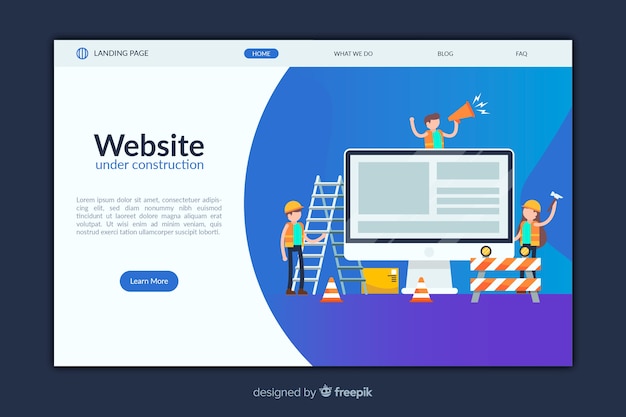 Free Vector under construction landing page