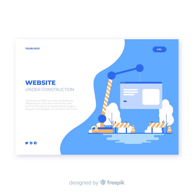 Free Vector under construction landing page