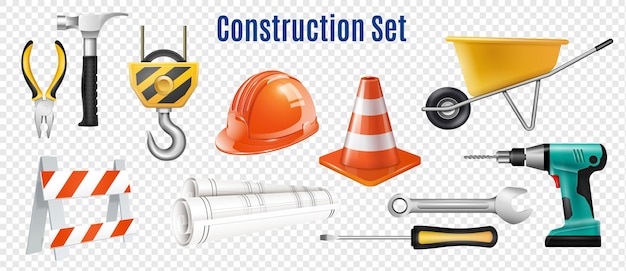Construction realistic set of handle instrument