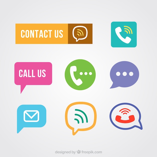 Free vector contact buttons pack