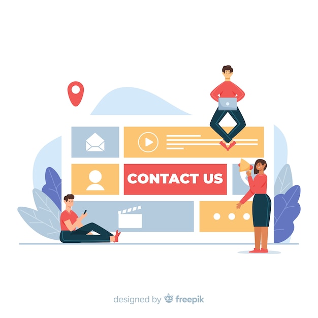 Free Vector contact us concept for landing page