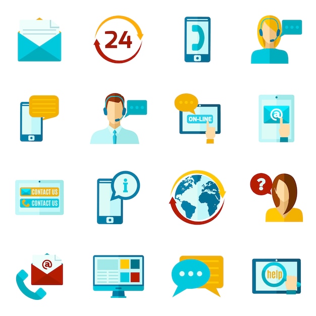 Free vector contact us icons set