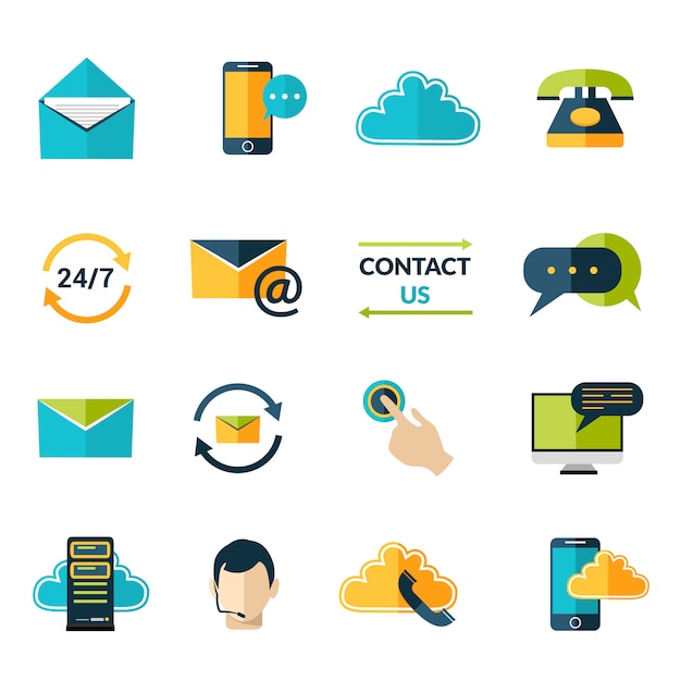 Free Vector contact us icons set