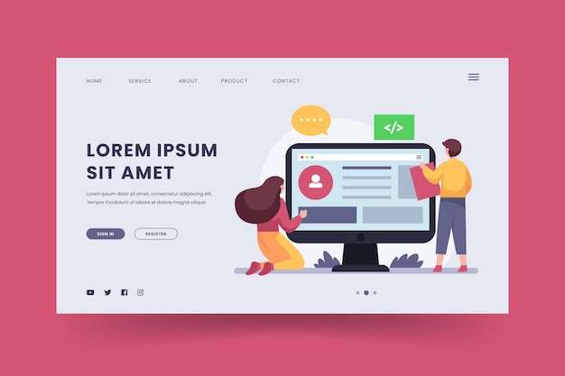 Content management system landing page