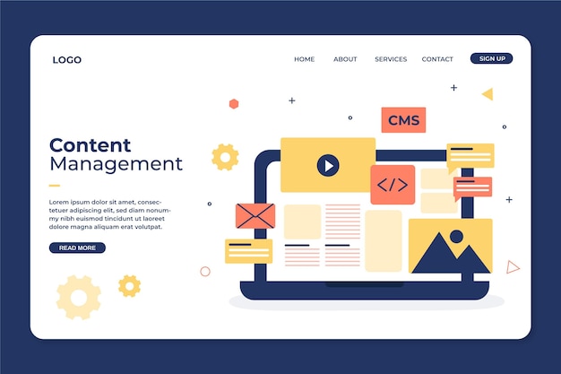 Free vector content management system web template