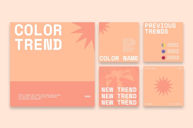 Free vector cool creative color trend 2024 instagram post