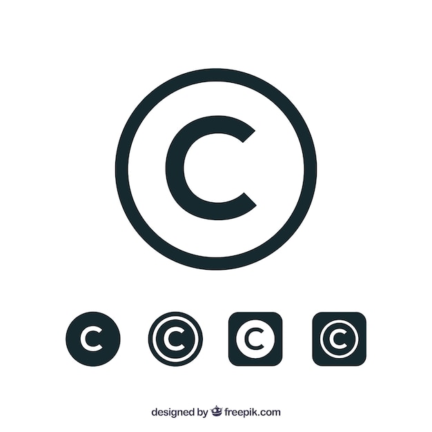 Free Vector copyright symbol in flat style